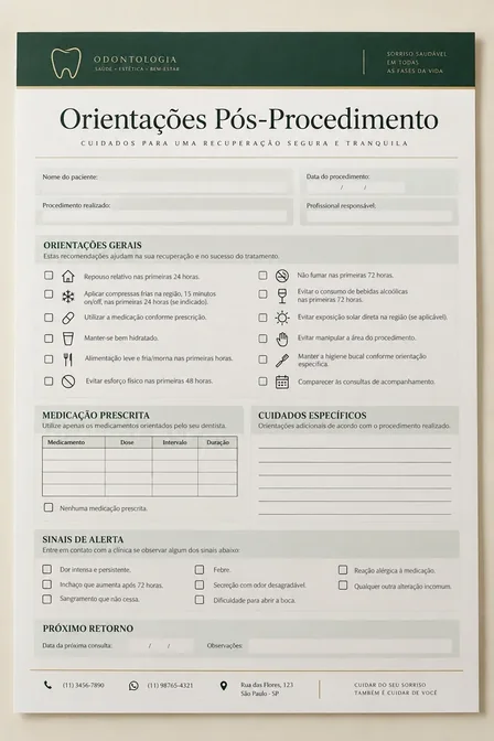 Orientações Pós-Procedimento