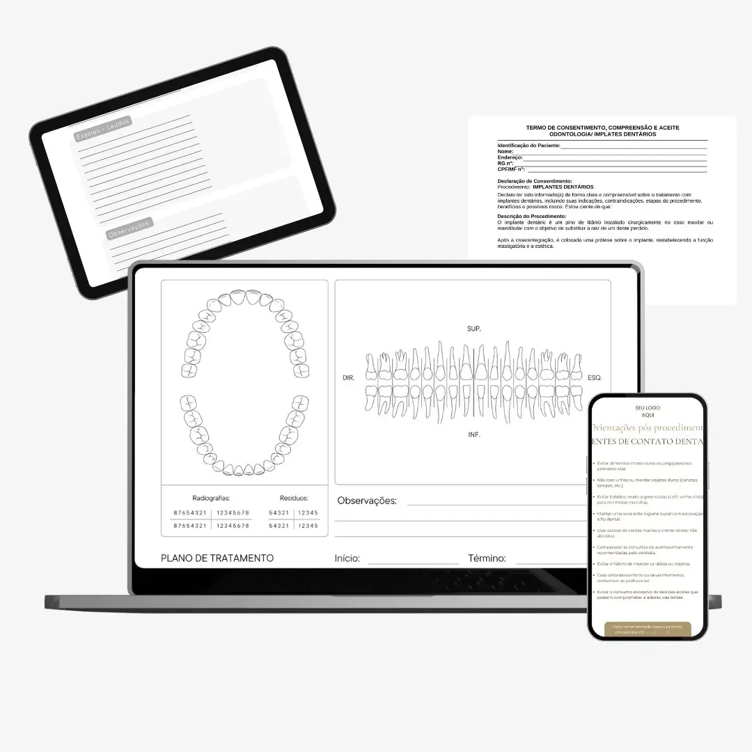 Kit organizado de documentos odontológicos - solução completa